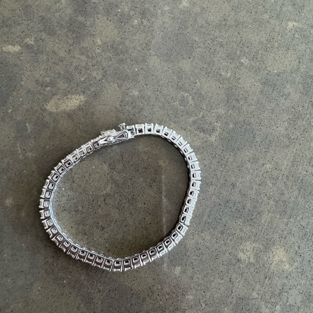 Dorsey KATE 3MM ROUND CUT, LAB WHITE SAPPHIRE SILVER RIVIÈRE BRACELET (6”)